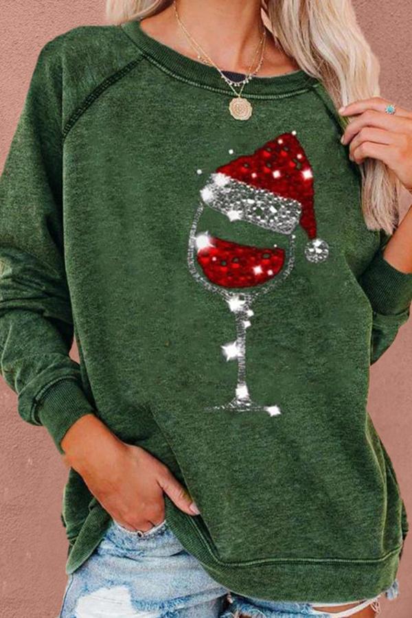 Christmas Hat Solid Color Sweatshirt
