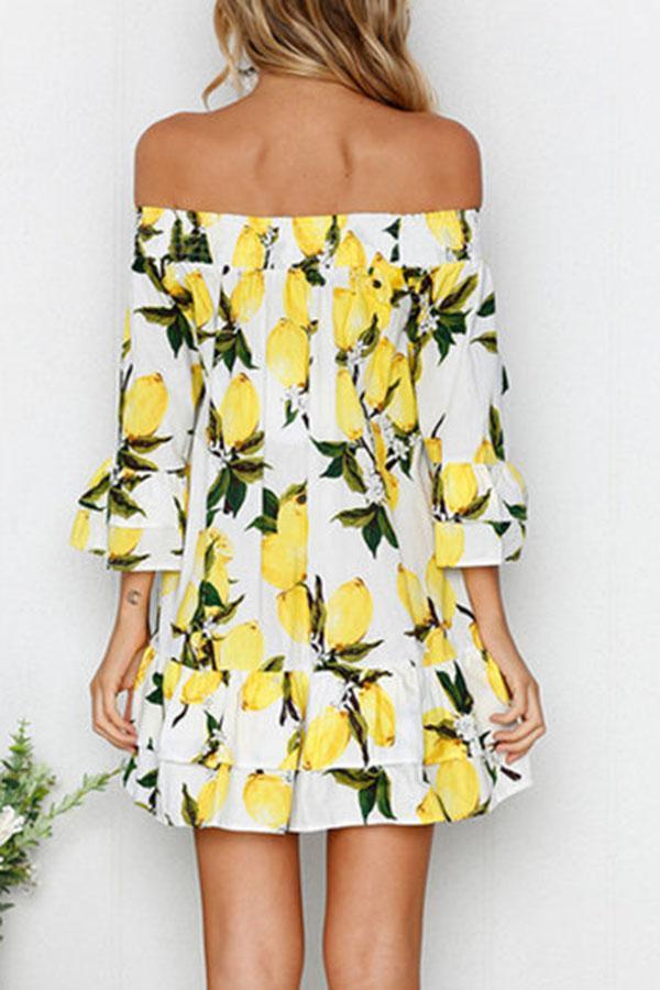 Off The Shoulder Ruffled Beach Mini Dress (2 Colors)