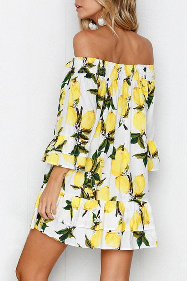 Off The Shoulder Ruffled Beach Mini Dress (2 Colors)