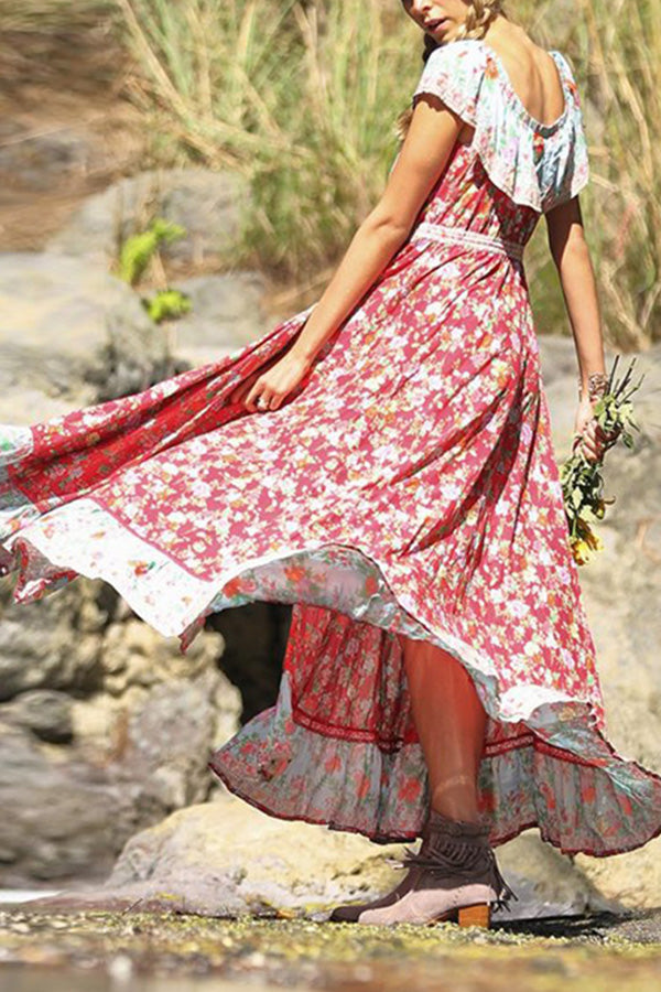 Vacation Sexy Off-the-shoulder Printed Dress