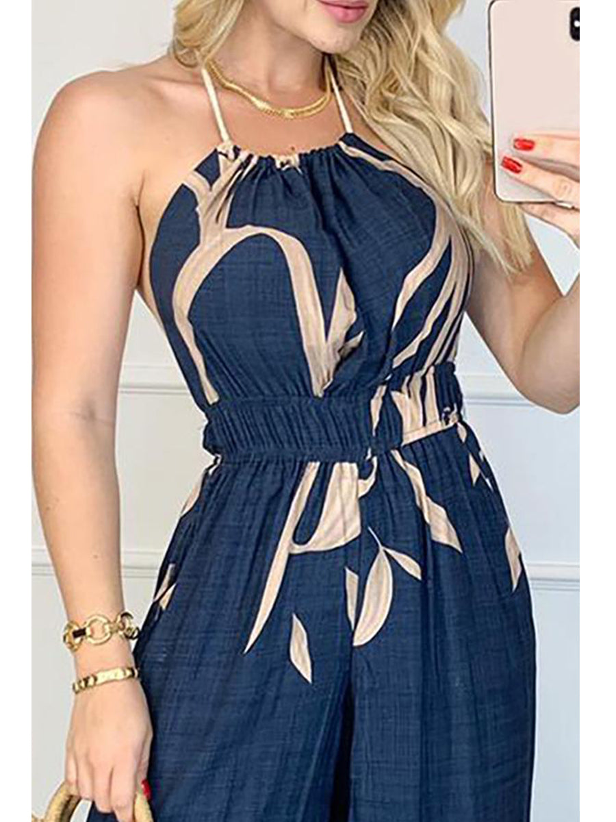 Printed Halterneck Jumpsuit
