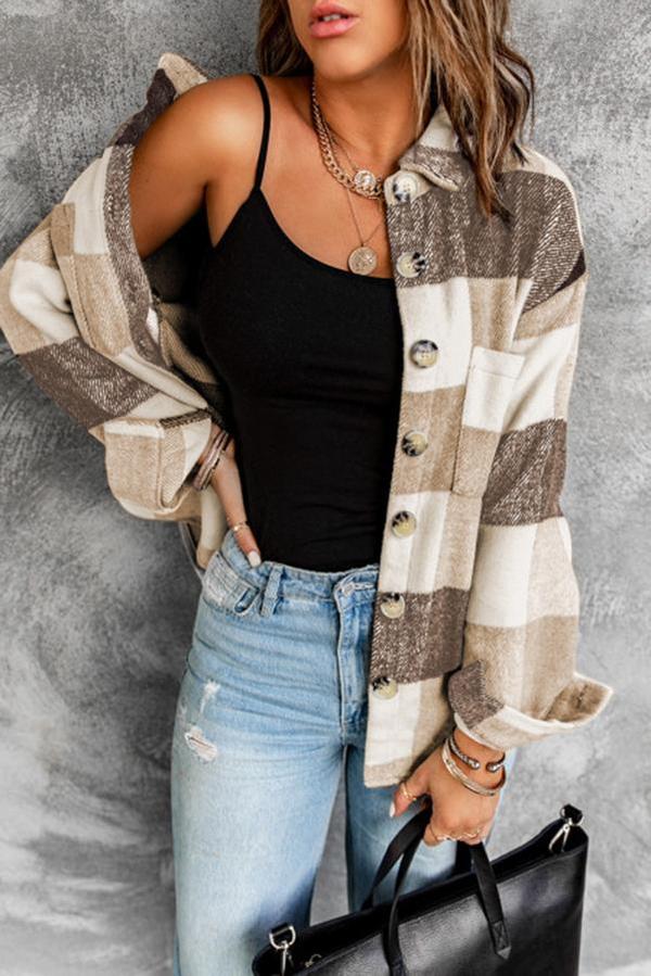 Plaid Color Block Shacket