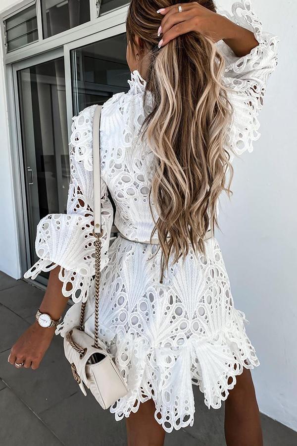 Spotlight Hour Petal Lace Mini Dress