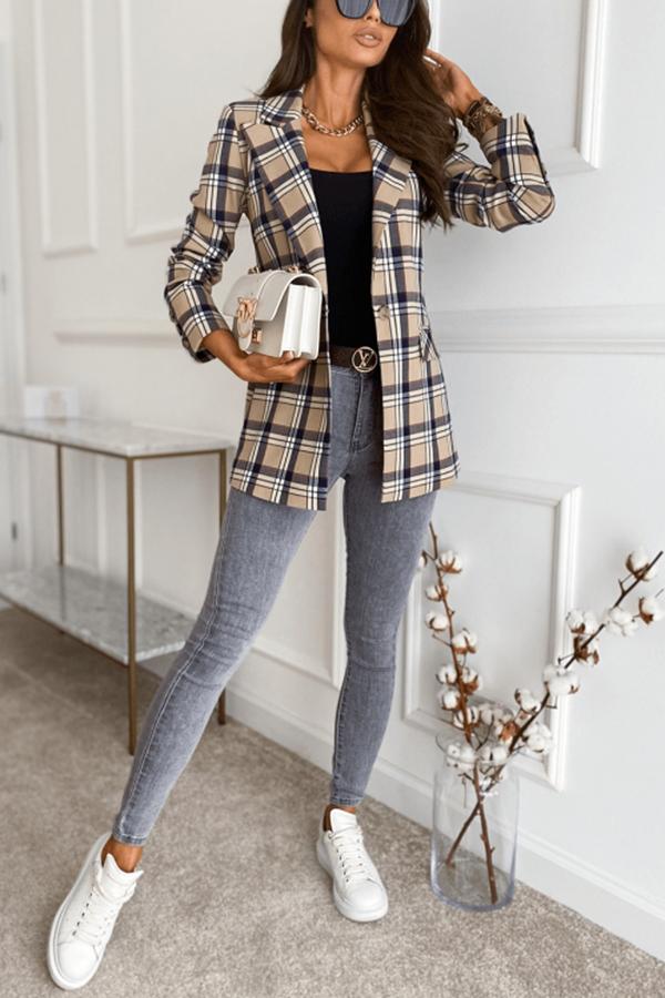 Plaid Button Down Blazer