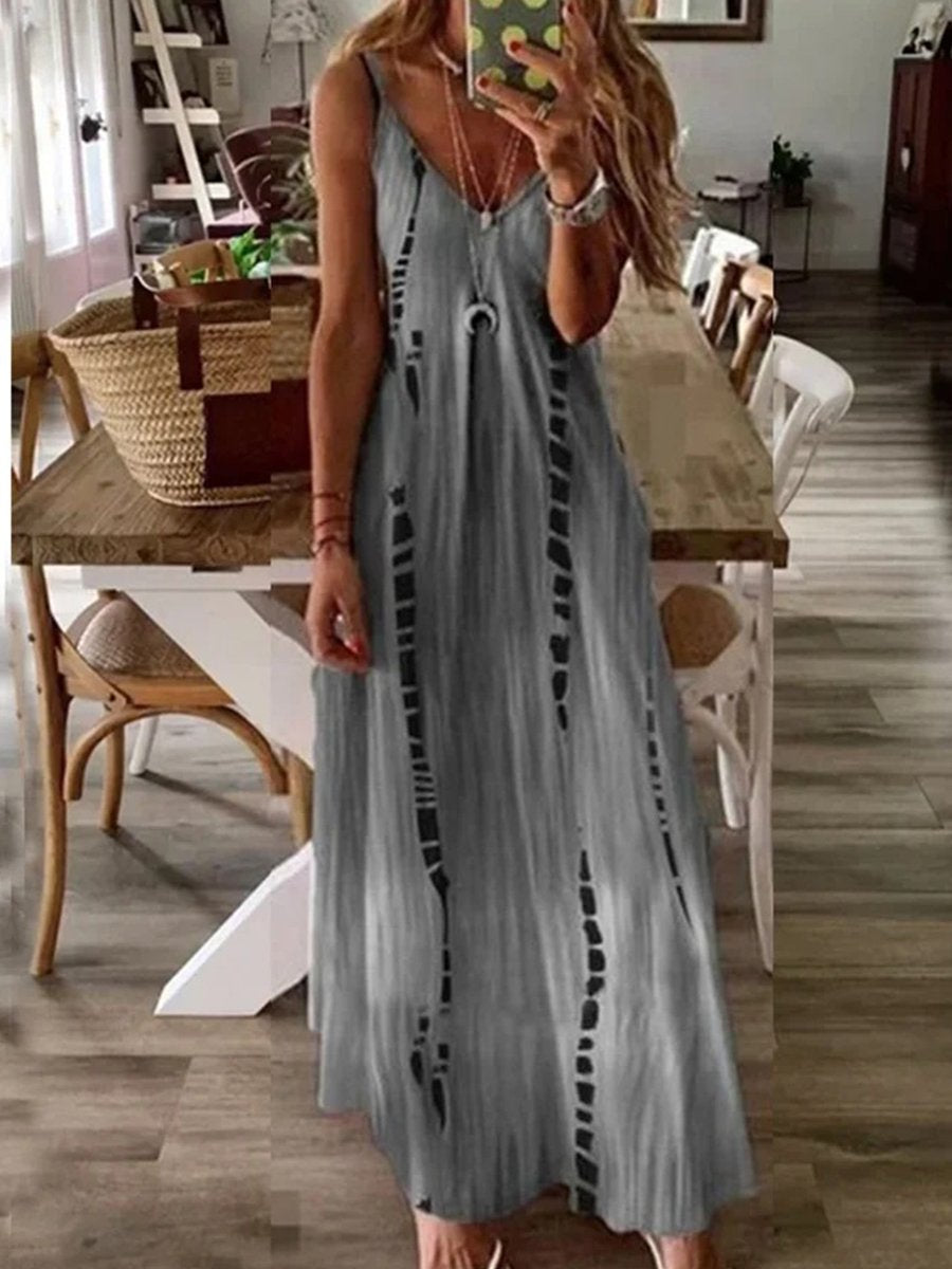Bohemian Holiday Dress With Loose Straps