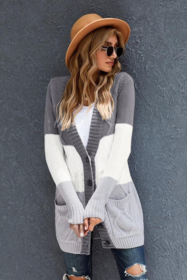 Pocket and Buttons Closure Cardigan