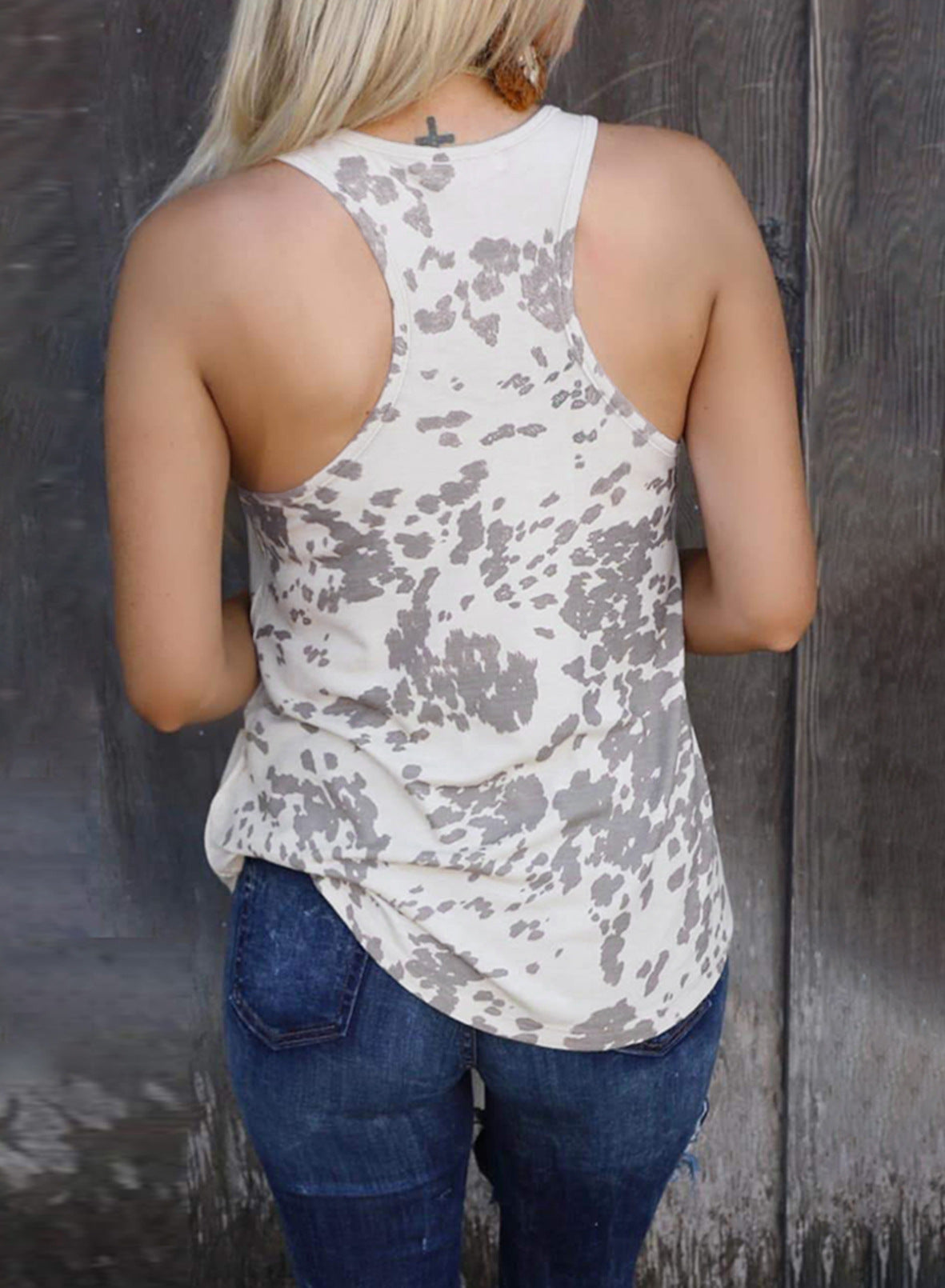 Printed Waistcoat, Slim and Versatile Top