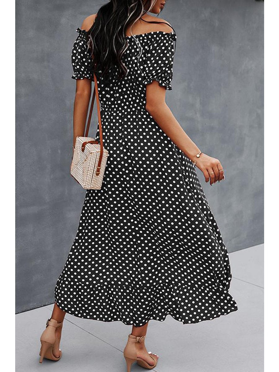Trendy Polka Dot Strapless Dress