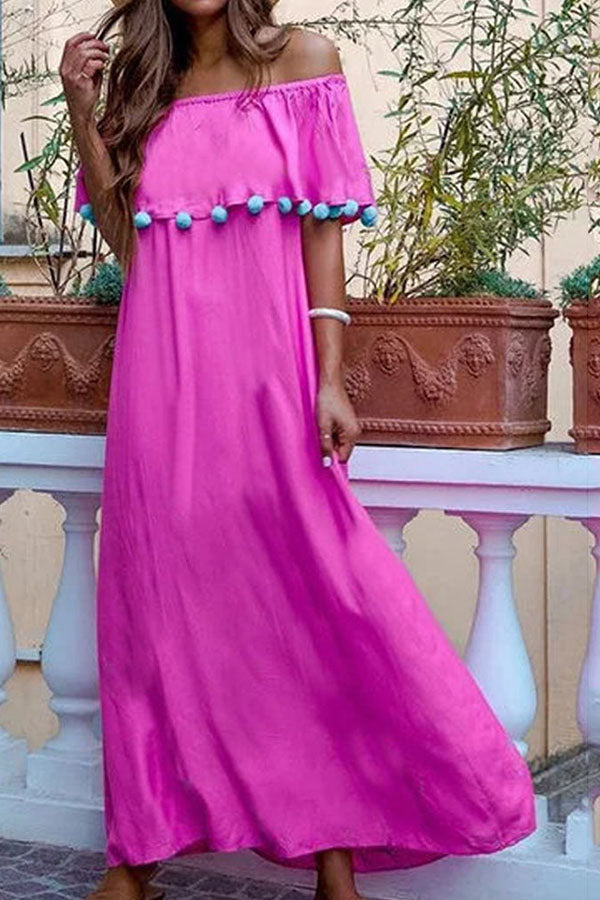 Vacation Strapless Loose Dress