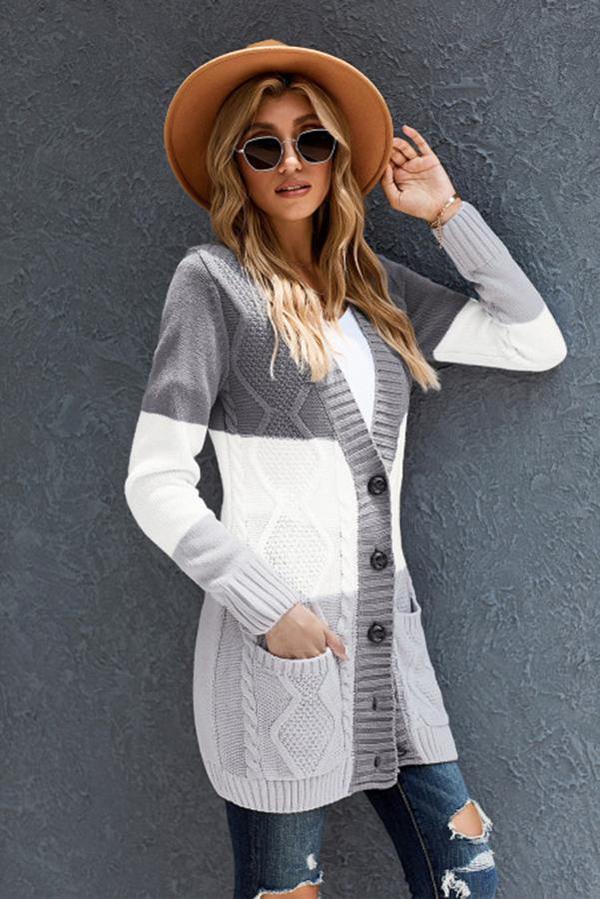 Pocket and Buttons Closure Cardigan