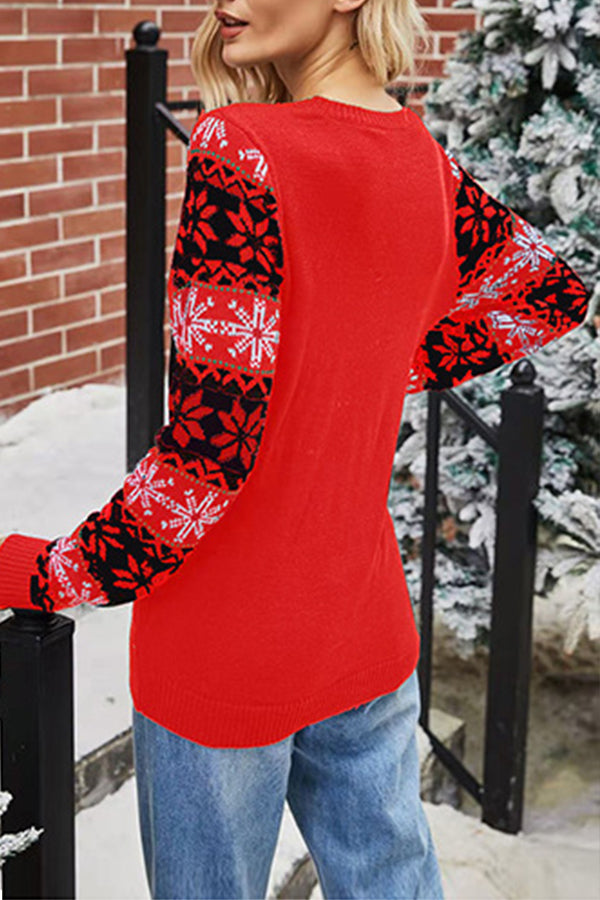 Christmas Santa Embroidered T-shirt Sweater