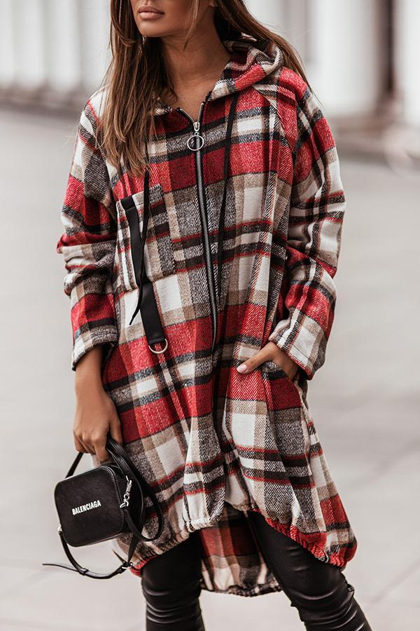 Plaid Hooded Coat