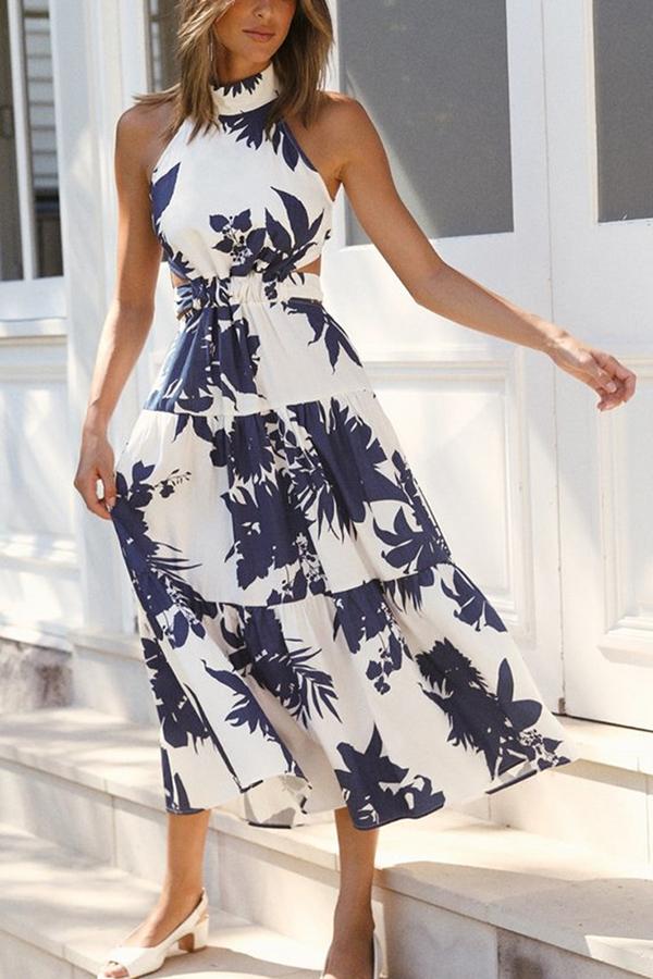 Printed Halter Dress