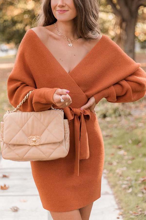 Future Happiness Chelsea Wrap Sweater Dress