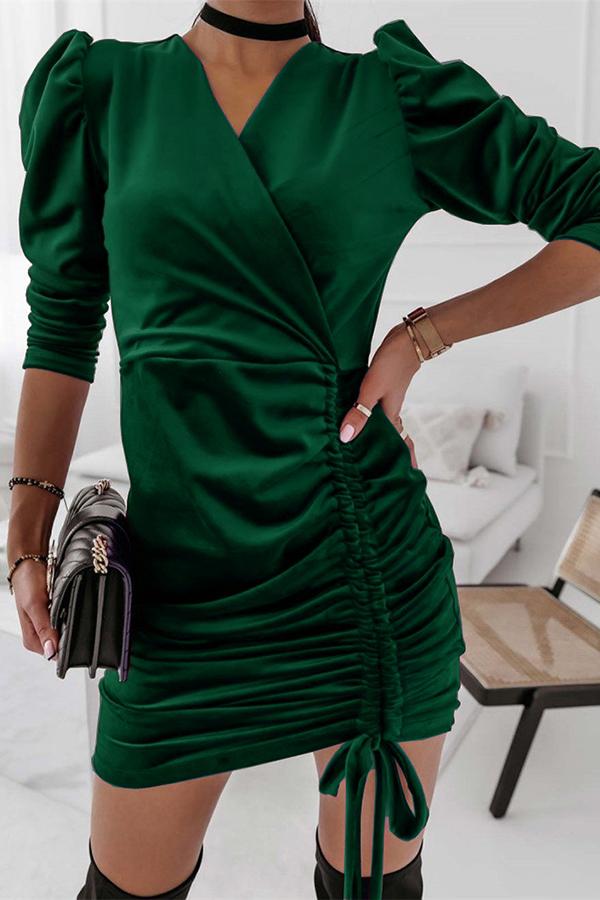 Velvet Ruched Dress