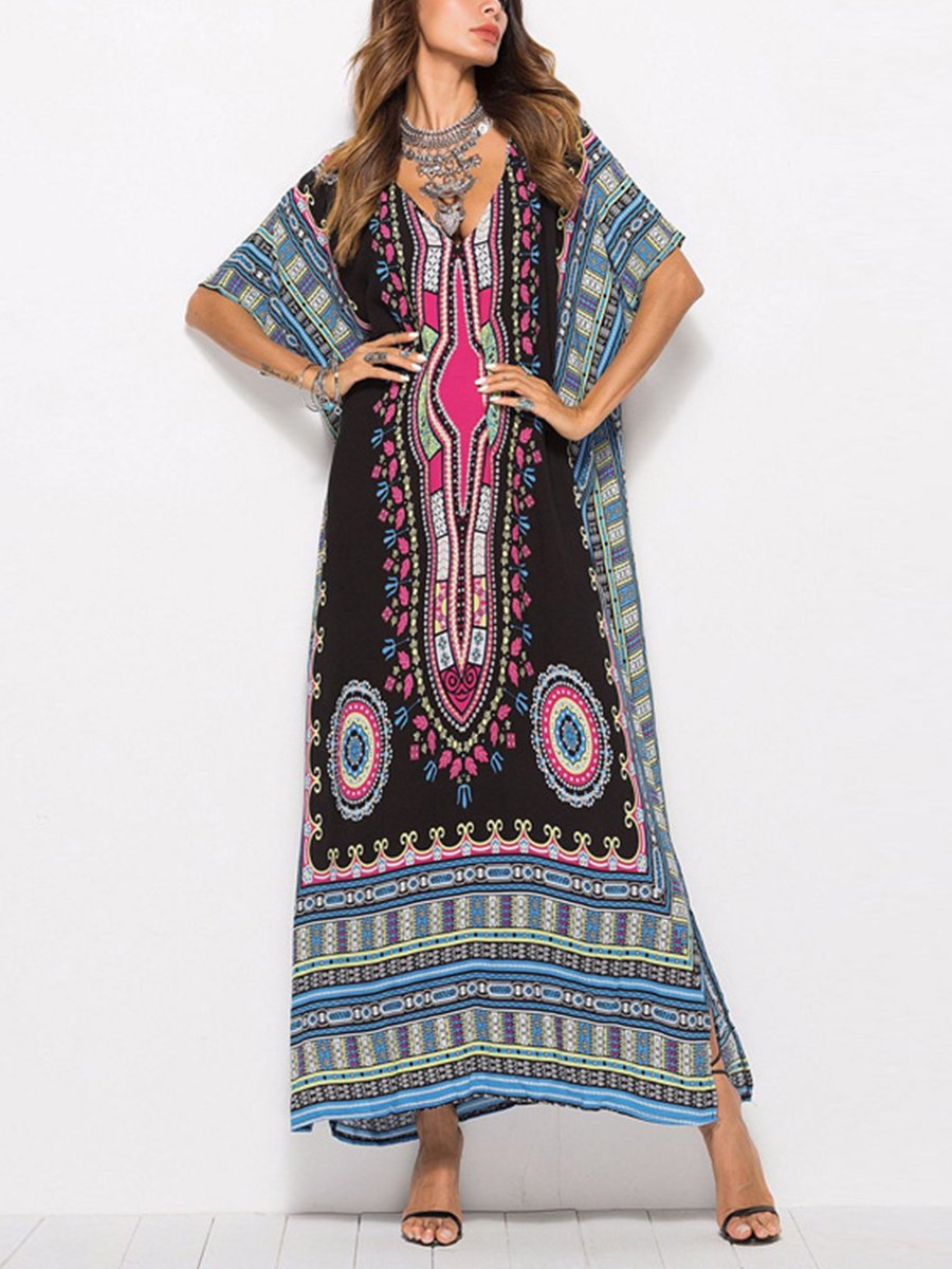 South American Print Casual Dress