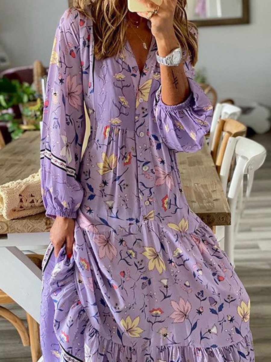 Temperament Printed Loose Dress