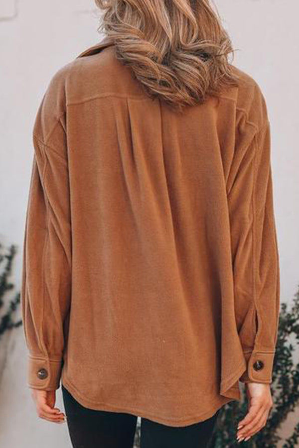 Solid Fleece Wool-Blend Oversize Coat
