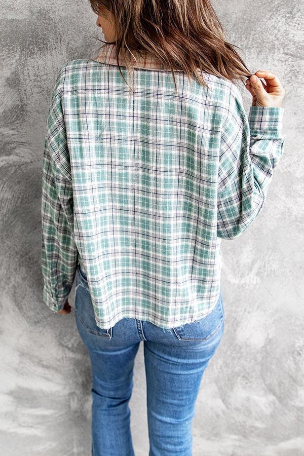 Multi Plaid Color Block Blouse
