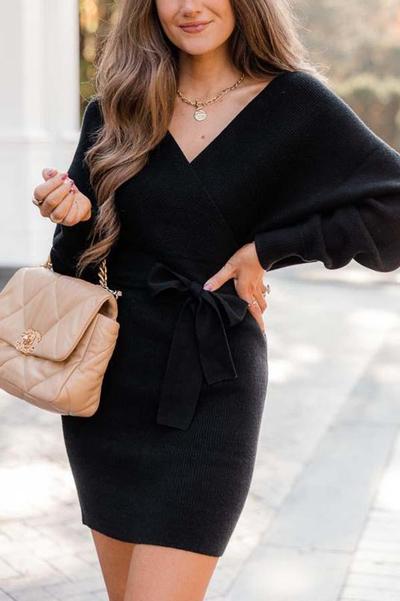 Future Happiness Chelsea Wrap Sweater Dress