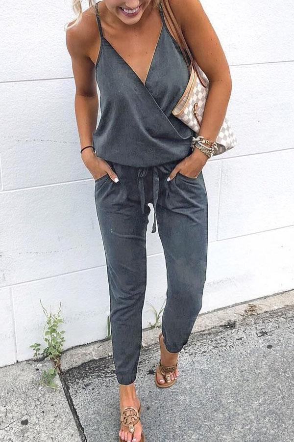 Fashion V Neck Jumpsuits