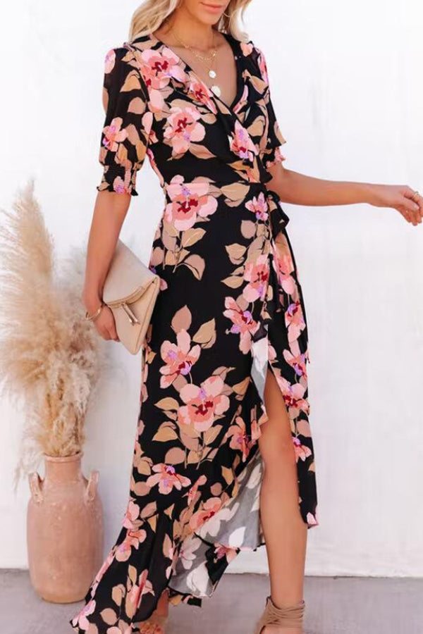 Lewyn Floral Wrap Maxi Dress