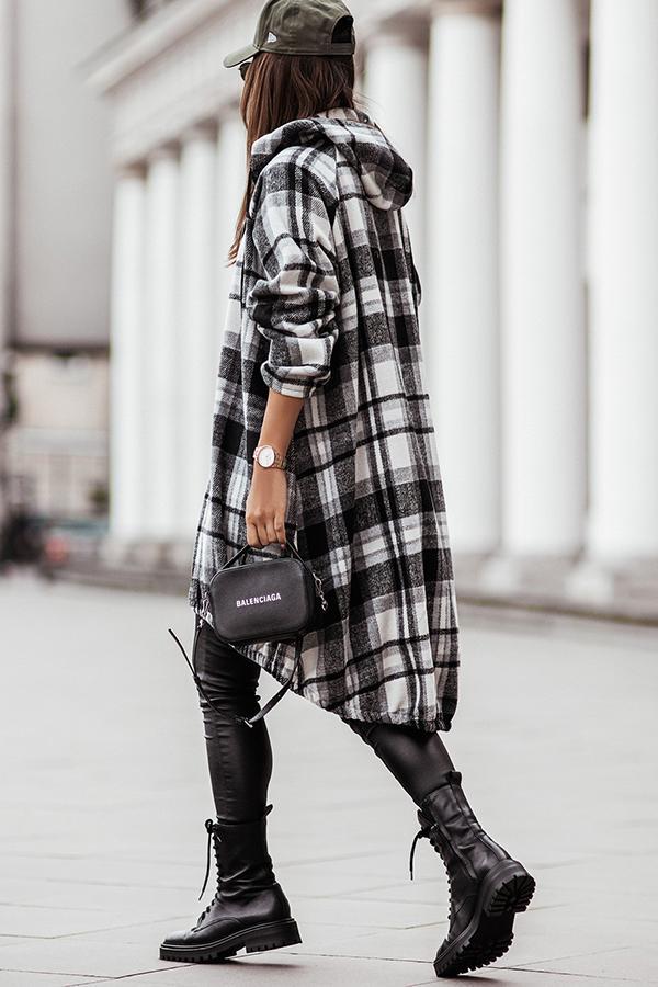 Plaid Hooded Coat