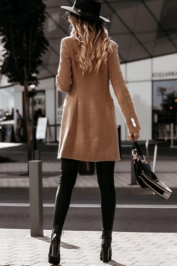 Solid Color Button Down Coat