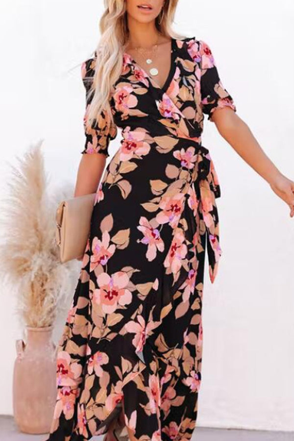 Lewyn Floral Wrap Maxi Dress