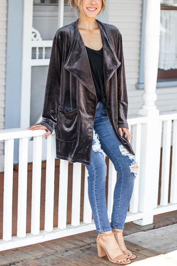 Luxurious Weekend Velvet Cardigan Jacket