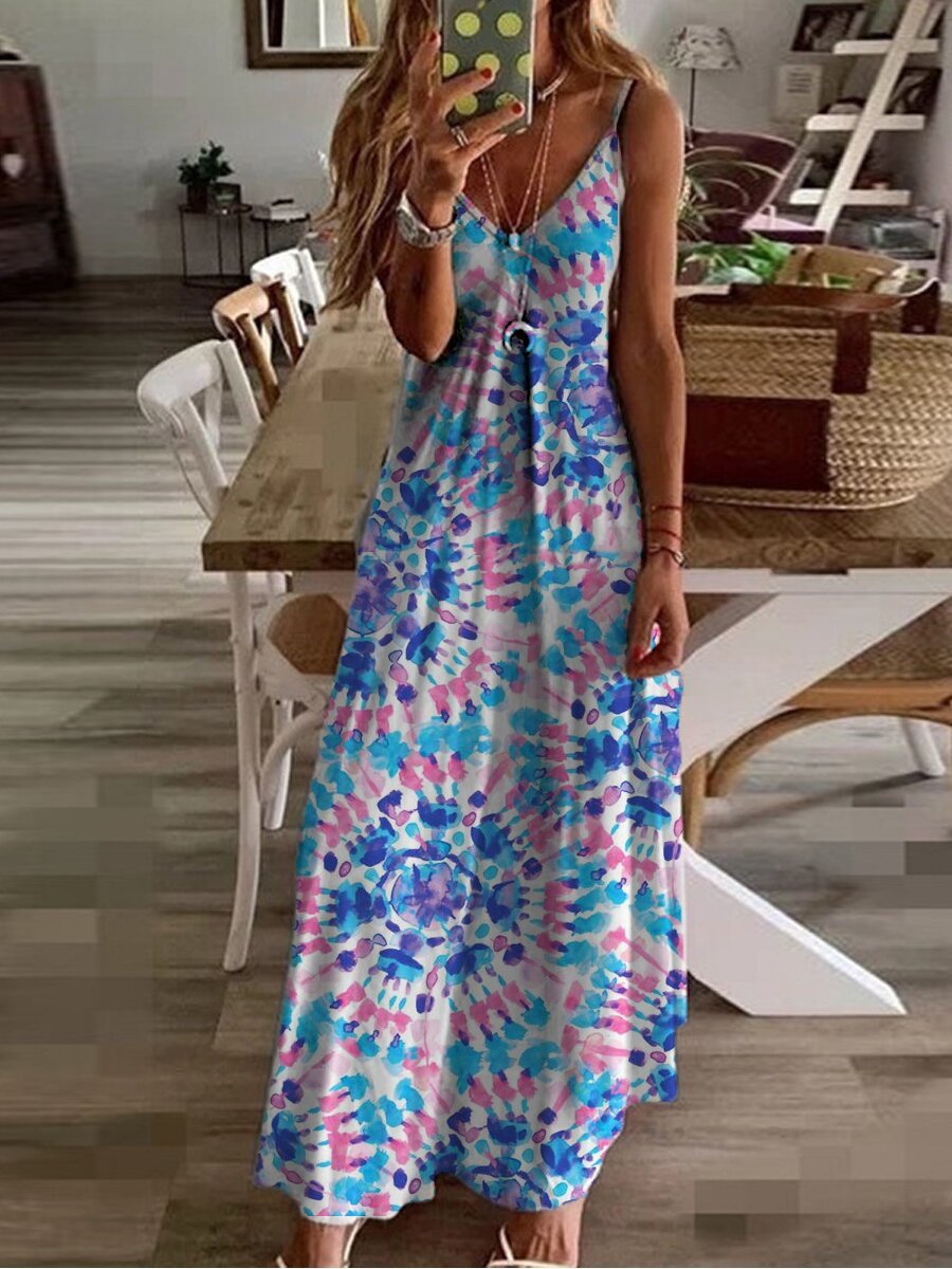 Printing And Dyeing Loose Sling Dress