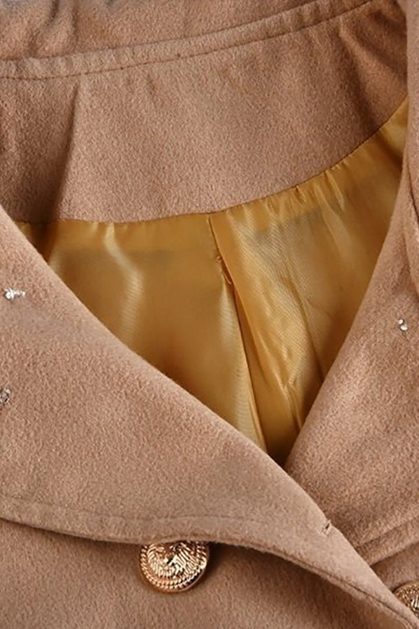 Button Front Long Sleeve Casual Coat