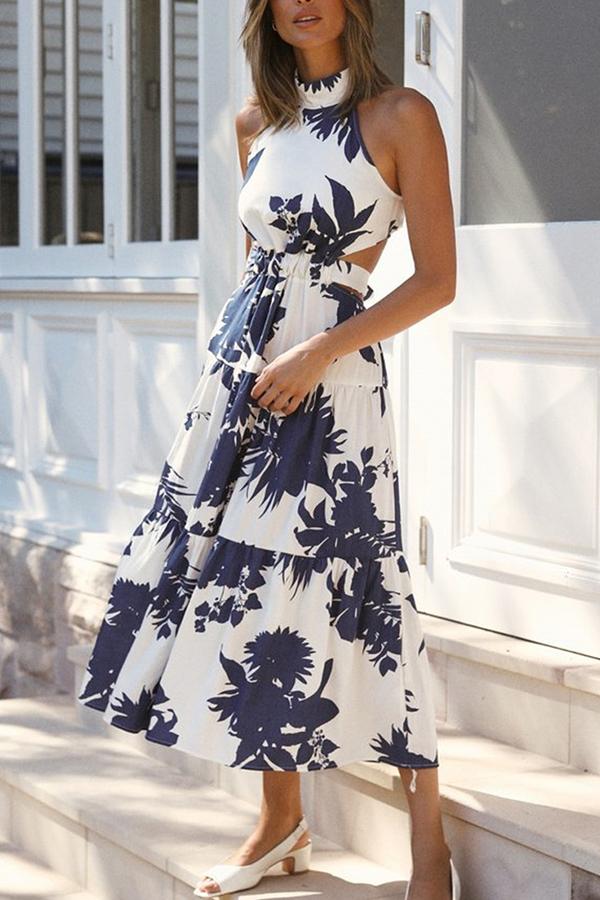 Printed Halter Dress