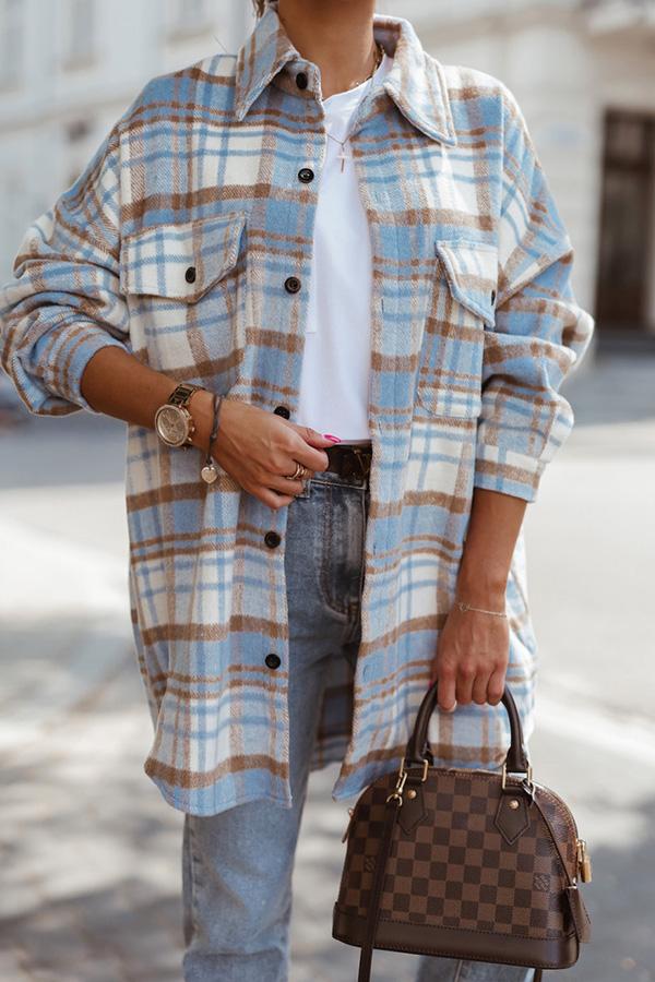Check Oversized Plaid Shacket