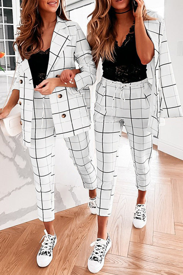 Autumn and winter plaid small suit