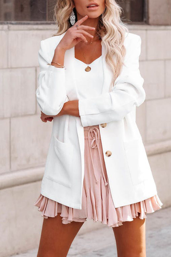 Spring and Autumn Solid Color Suit Coat