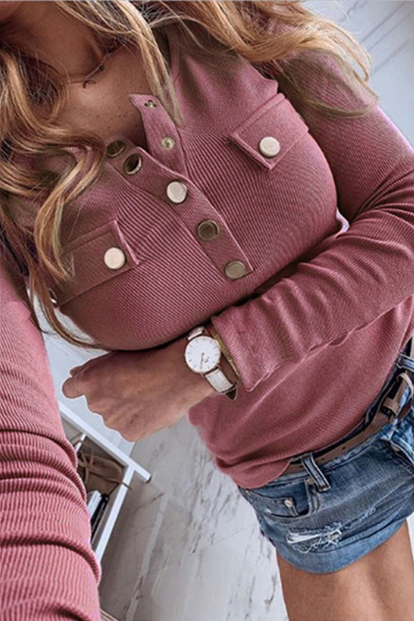Pure Color Slim Long Sleeve Sweater