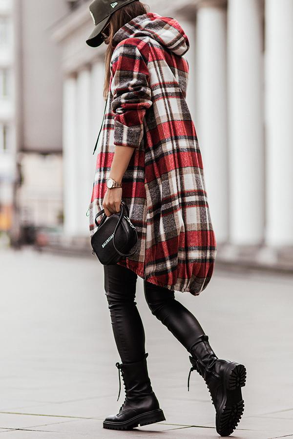 Plaid Hooded Coat