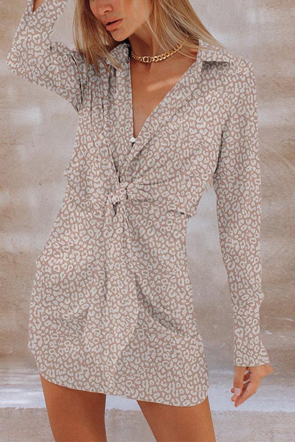 Leopard Print Shirt Dress