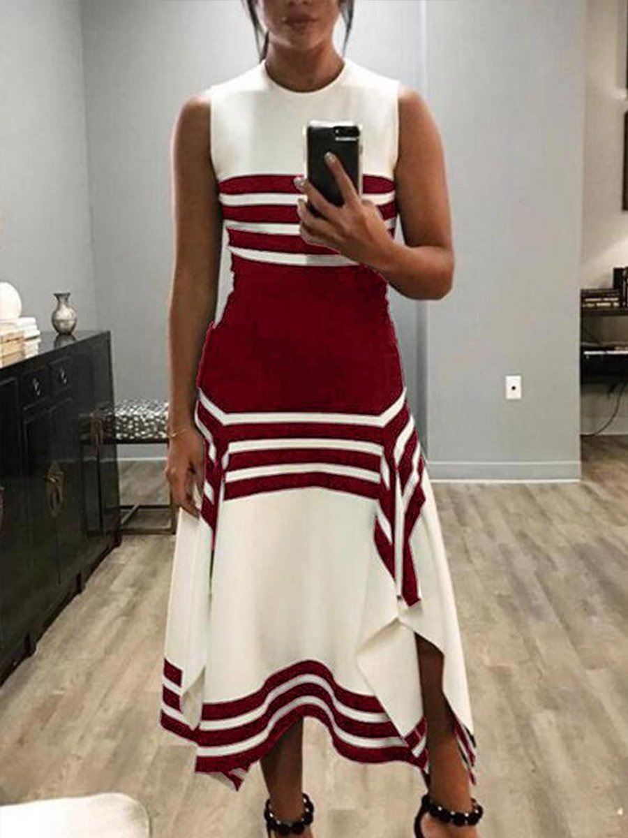 Classic Strip Positioning Cut Dress