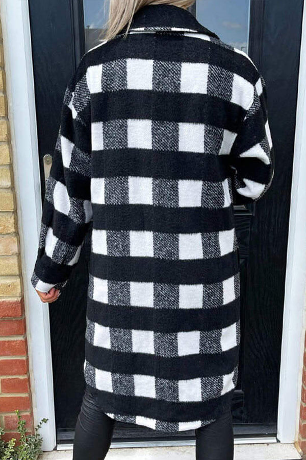 Lapel Casual Loose Plaid Jacket