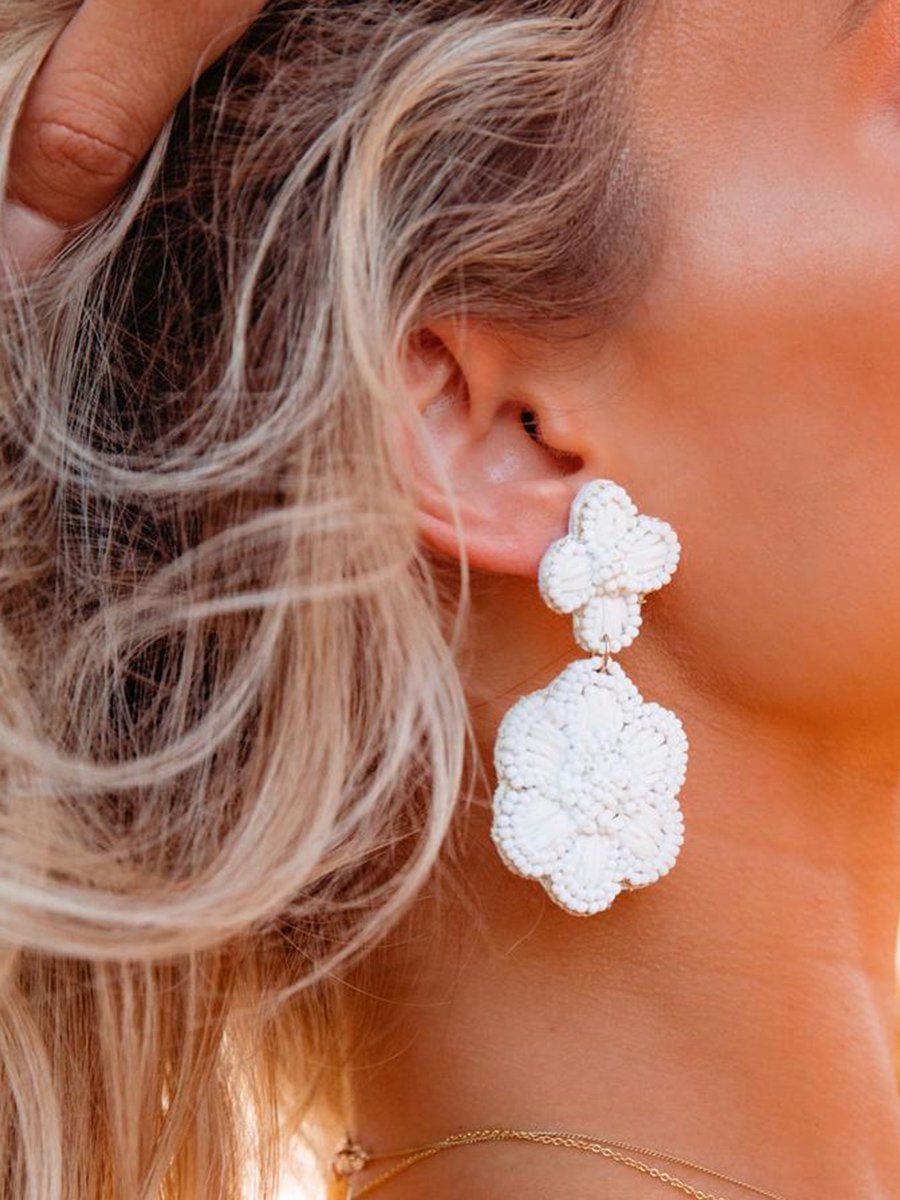 PETUNIA BEADED STATEMENT EARRINGS