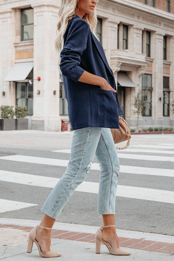 Spring and Autumn Solid Color Suit Coat