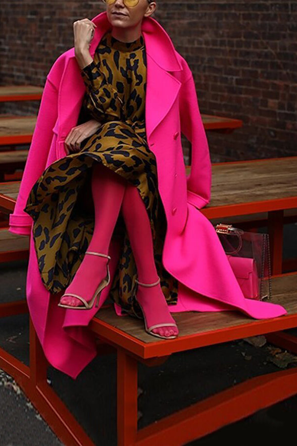 Fashion Solid Color Long Coat