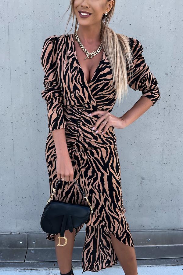 Fashion's Latest Animal Print High Low Dress