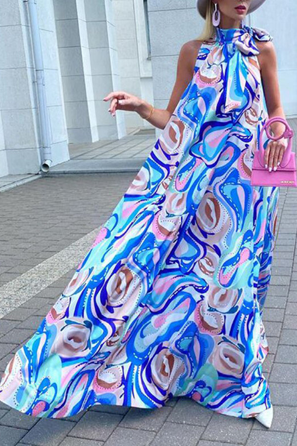 Fashion Loose Print Sleeveless Dress