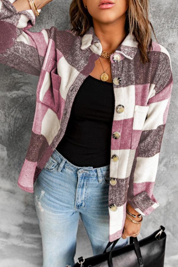 Plaid Color Block Shacket