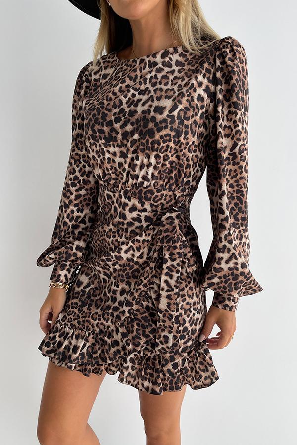 Leopard Wrap Mini Dress