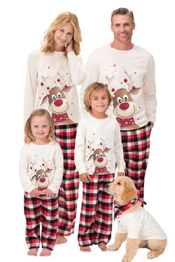 Christmas Family Pack Elk Printed Parent-child Long Sleeve Pajamas Set Home Service