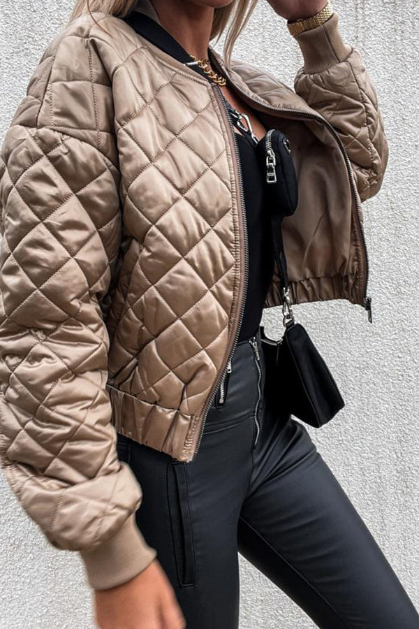 Quilted Cotton Plaid Jacket